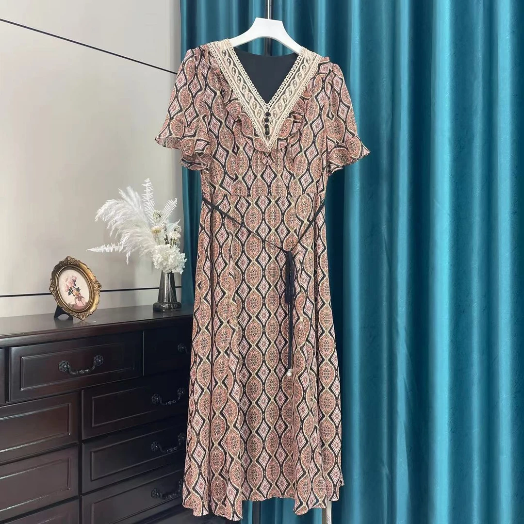 【HQ128】线下门店399时尚休闲减龄气质收腰夏连衣裙