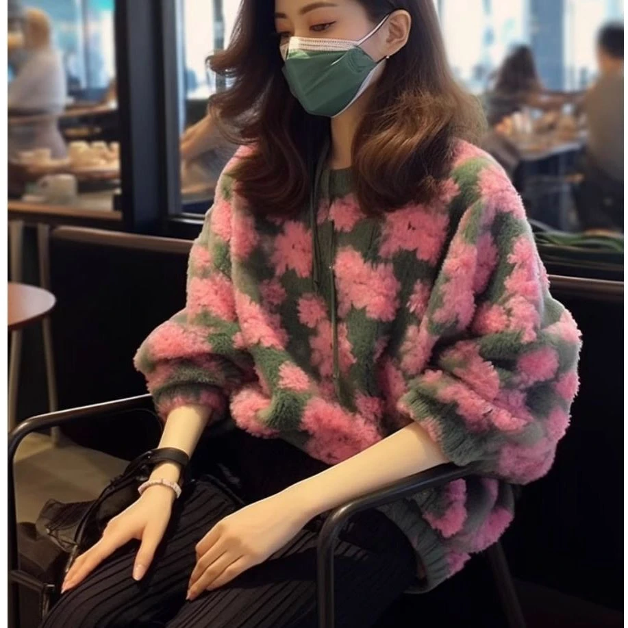 高级感超好看粉色针织衫外套女2024秋冬小个子韩系短款小香风上衣