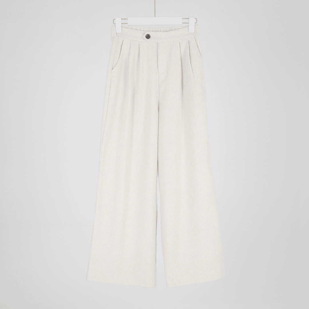 （几里与麻）时尚气质舒适条纹百搭简约休闲裤 裤长100 106728