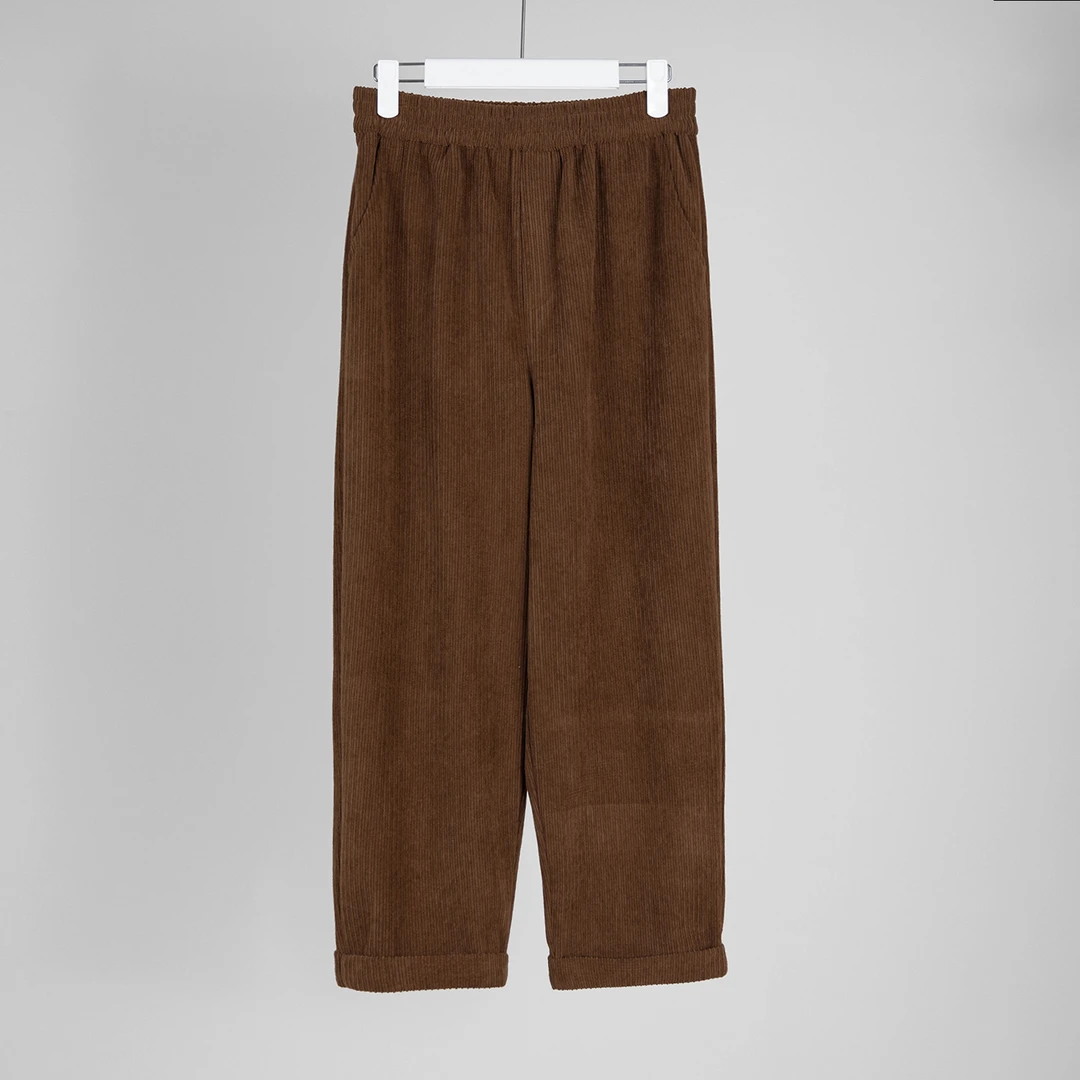 （几里）气质时尚秋搭百变纯色复古休闲裤 裤长89 085028