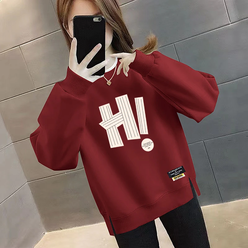 大牌外贸尾货清仓~假两件拼接长袖卫衣设计感别致打底衫加绒上衣