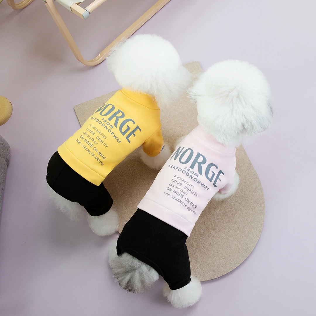 金冠宝贝宠物用品服装春百搭款德绒拼接打底衣狗狗四脚衣博美泰迪