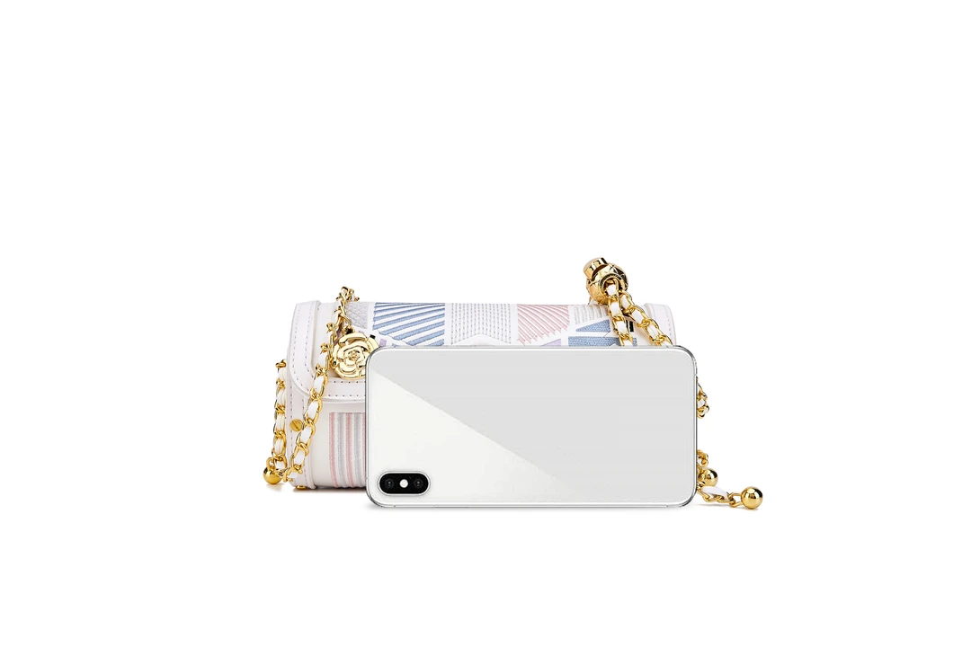 【长19.5cm*宽7cm*高10cm】经典万针蜀绣单肩斜挎包链条圆筒小包