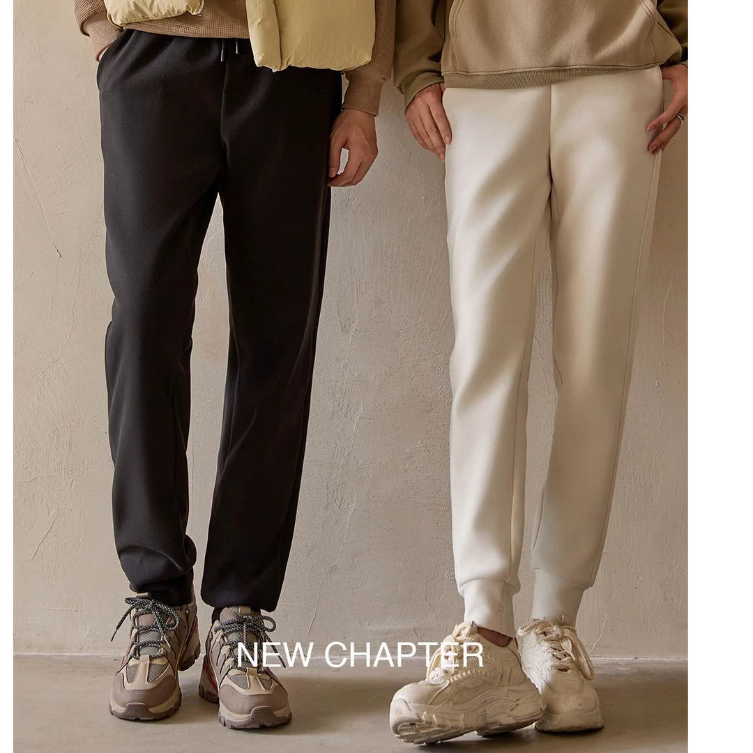 【大静海外订单】白鸭绒羊毛蚕丝羽绒防风裤男女同款冬季束脚休闲裤