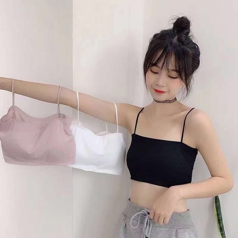 少女防走光短款内穿冰丝内衣初中生薄款无痕清爽透气百搭纯色背心