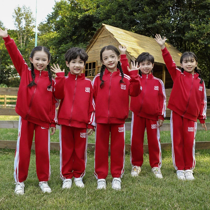 网红爆款过年红色活动亲子装秋冬季加厚卫衣一家三口运动全家装