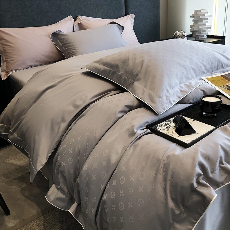 【爆品体验款】阿拉尔长绒棉贡缎色织提花四件套-路易