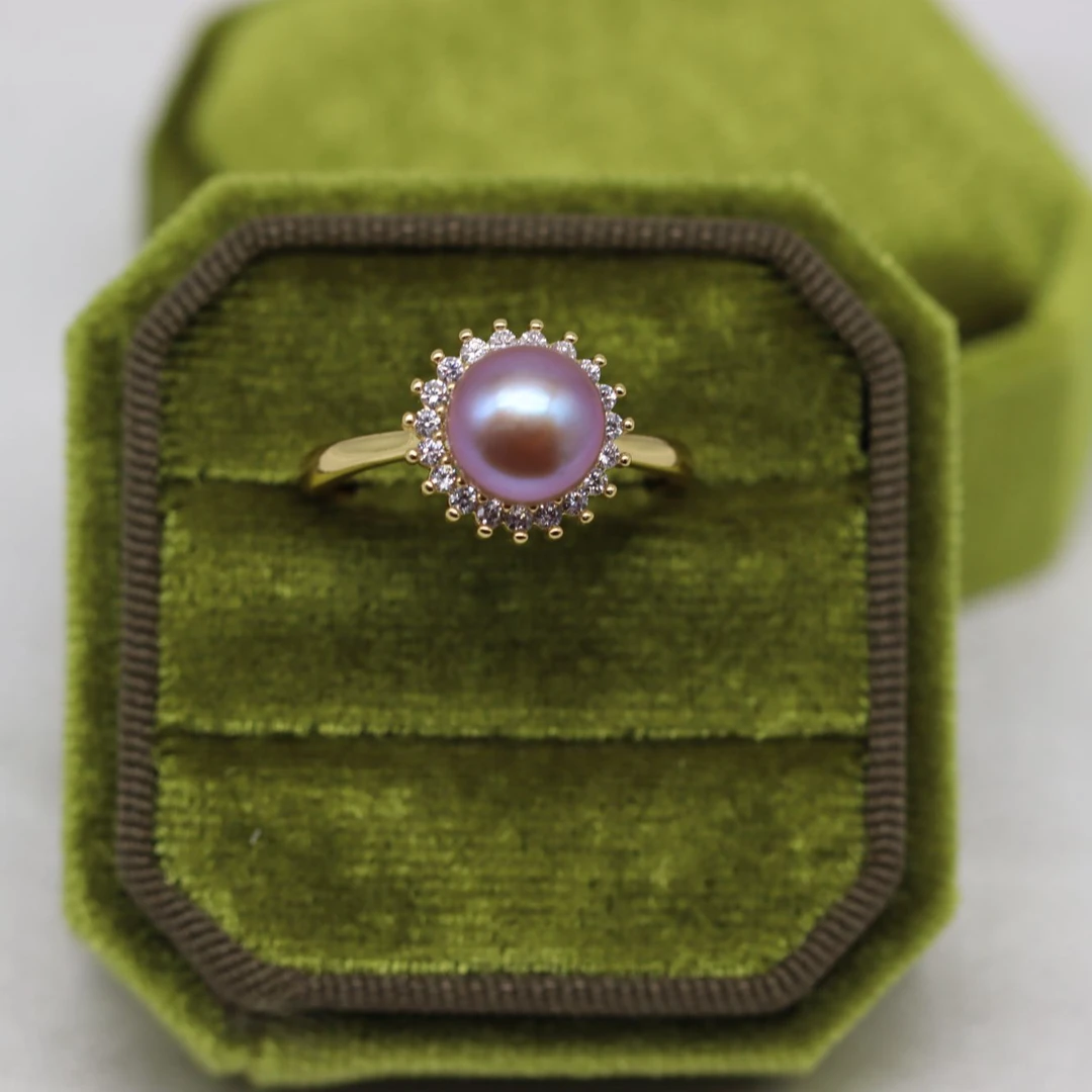 151 太阳花紫色珍珠戒指