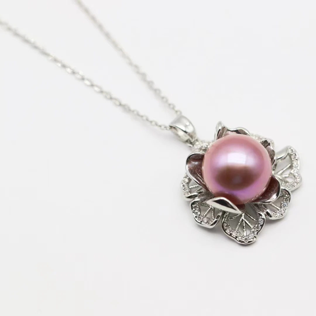 30花开富贵紫色珍珠吊坠