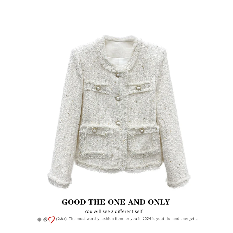 【璞玉浑金】轻奢气质小香风金丝圆领外套103502