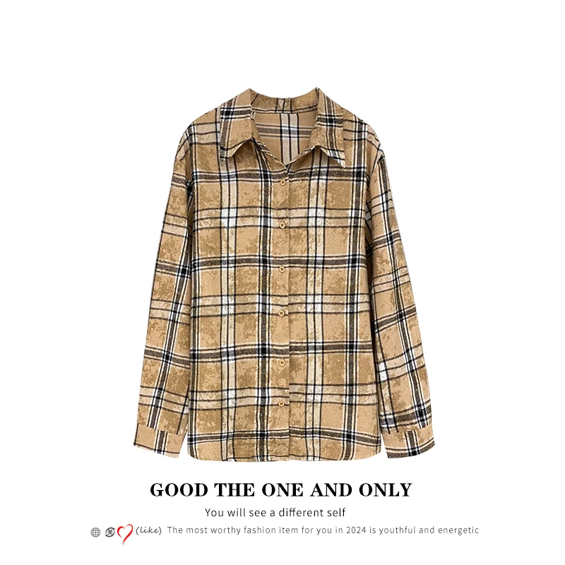 【世家经典】时尚高级烫钻格子衬衫801031