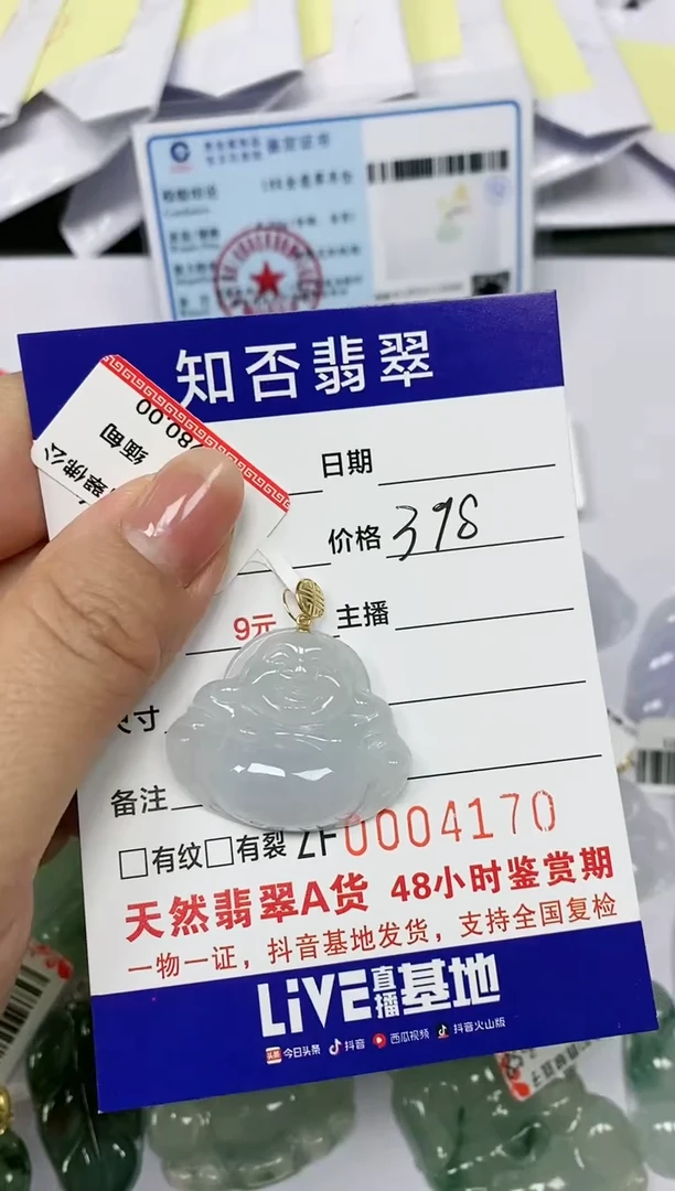 【闪购商品】翡翠吊坠(赠链)18K金镶嵌170