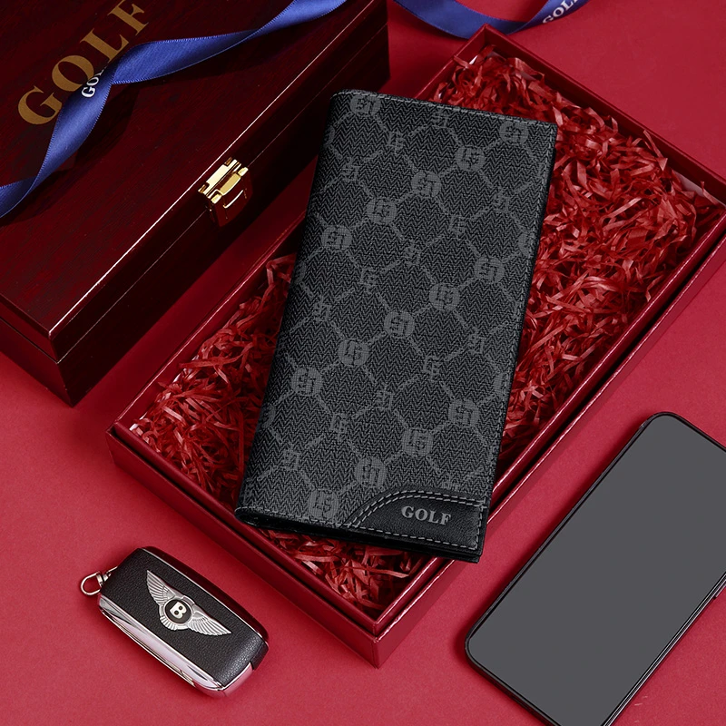 GOLF/高尔夫礼盒装男士钱包时尚印花零钱包长款多卡位卡包男包