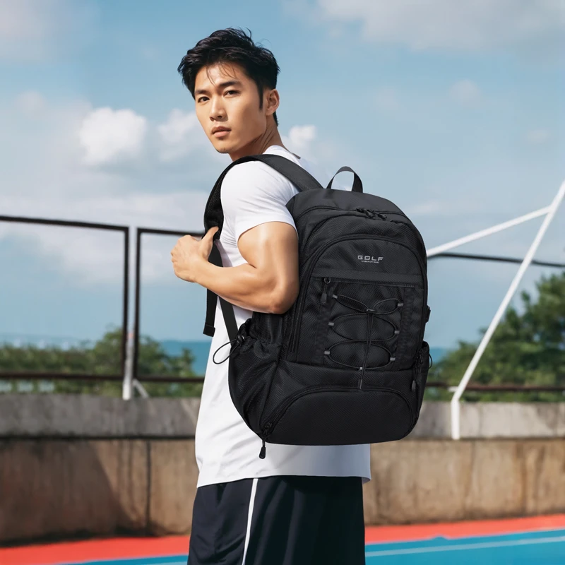 GOLF/高尔夫时尚休闲书包多功能运动包篮球包轻便双肩包电脑包男