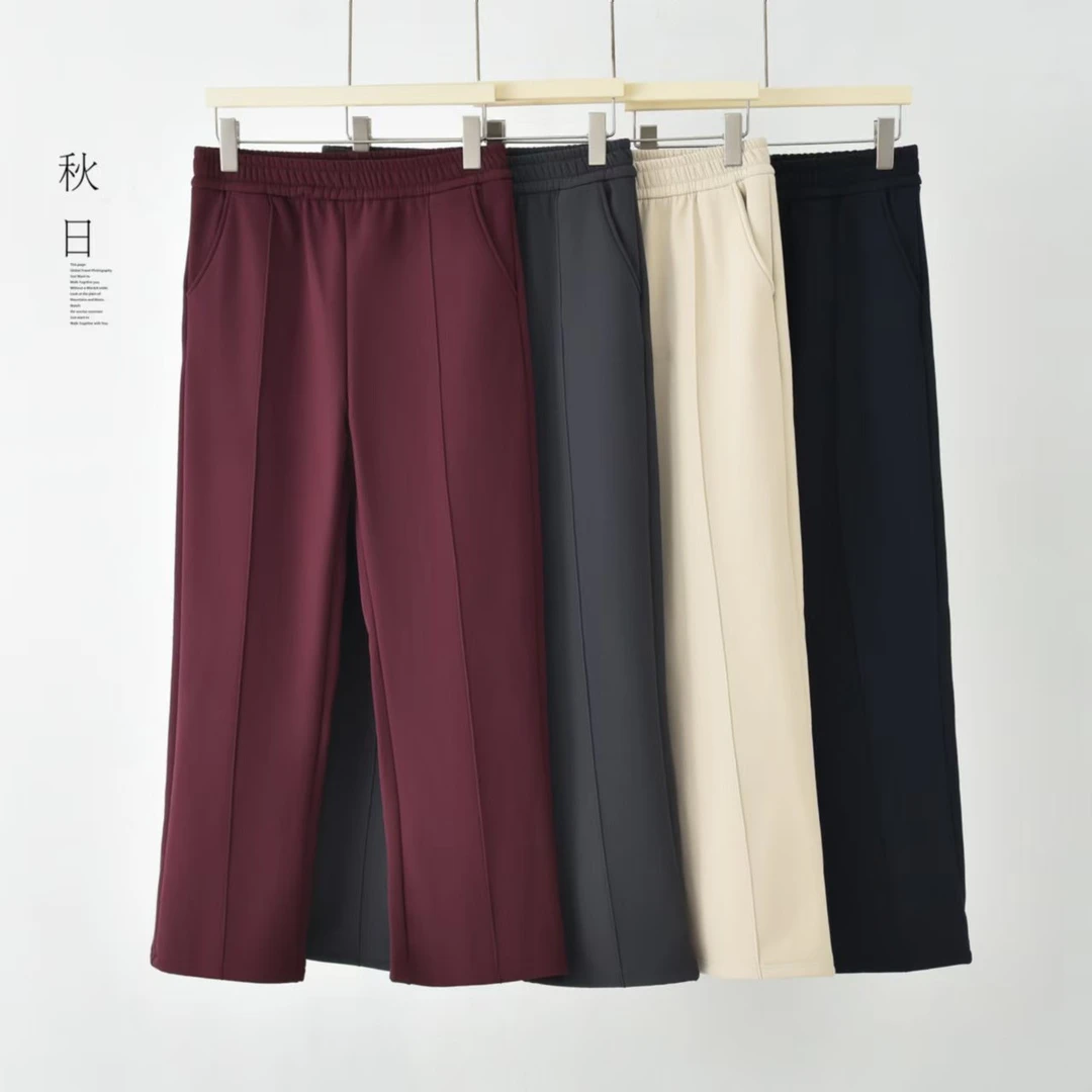 【高定版秋冬款加绒烟管裤】高腰直筒垂感宽松烟管裤小个子