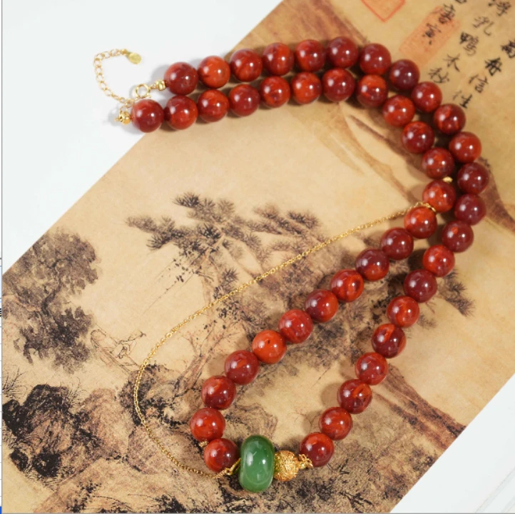 【老掌柜】南红火焰纹妈妈链项链  M051702