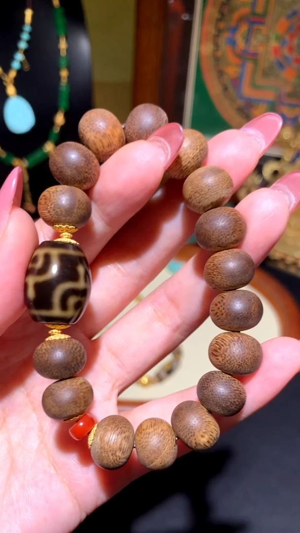 【闪购商品】沉香手把件沉香手串18K