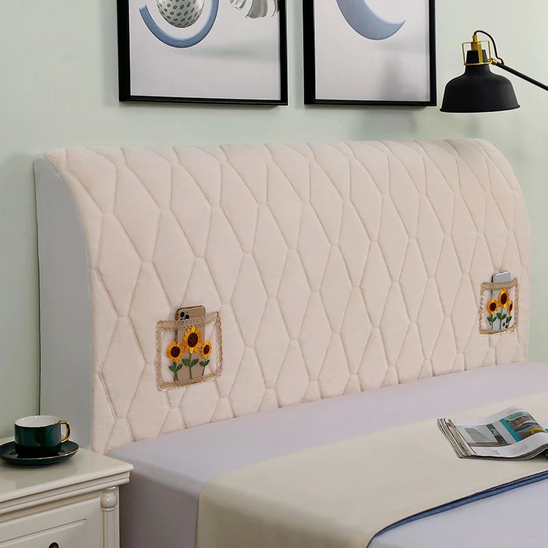 【冬季加厚长毛款】防兔毛全包床头罩防尘遮丑防撞木板软包床头套