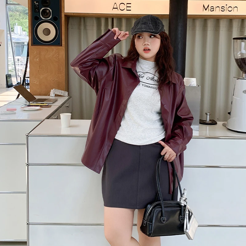 YUZI/鱼子2024年秋季新款大码宽松时尚百搭胖MM显瘦设计感外套ins