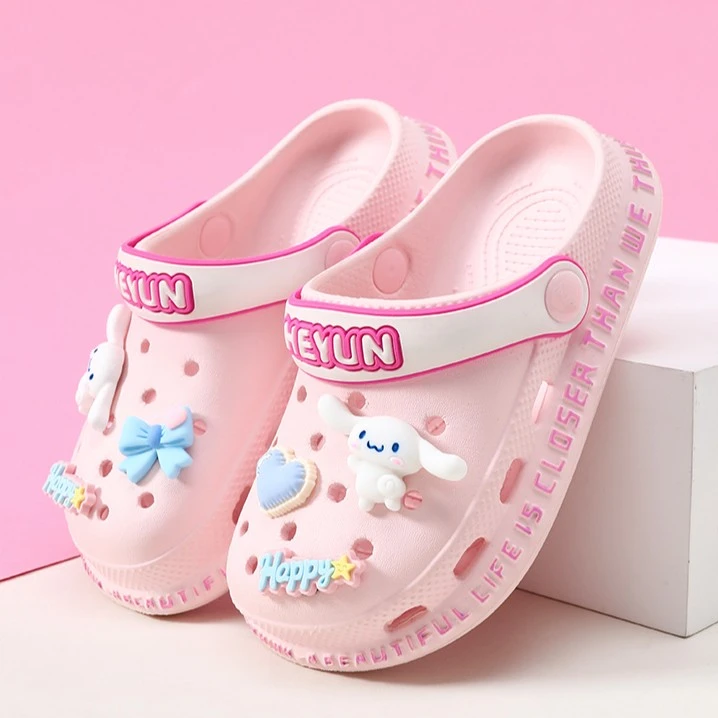 女童凉鞋防滑外穿小童儿童洞洞鞋2025夏季新款包头网红宝宝凉拖鞋