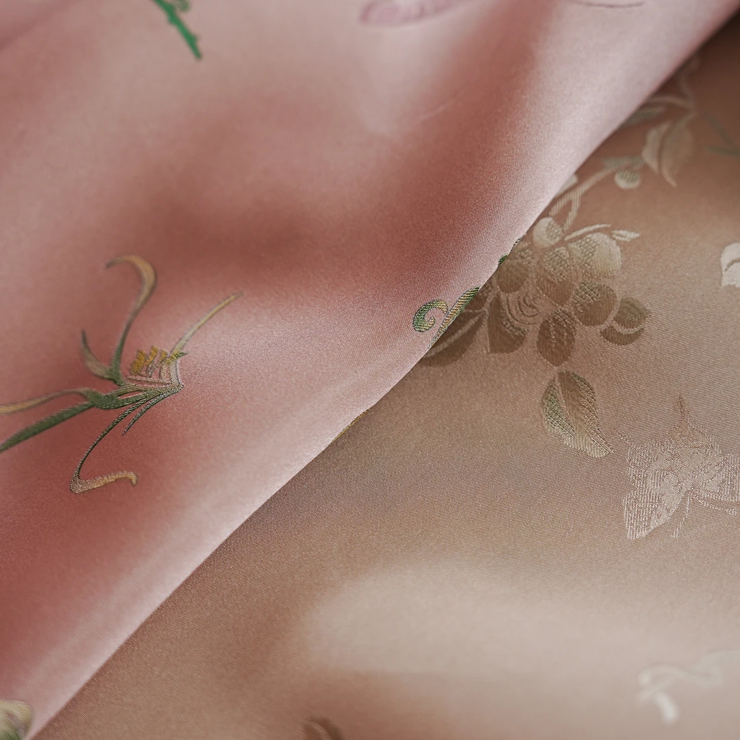 【百花飞碟】草本丝绸140cm幅宽100桑蚕丝亲肤面料过薯莨CB-BH0135