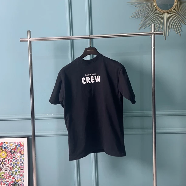 balenciaga crew 短袖 黑色双面logoT恤尺码os xxs成色99新带吊牌