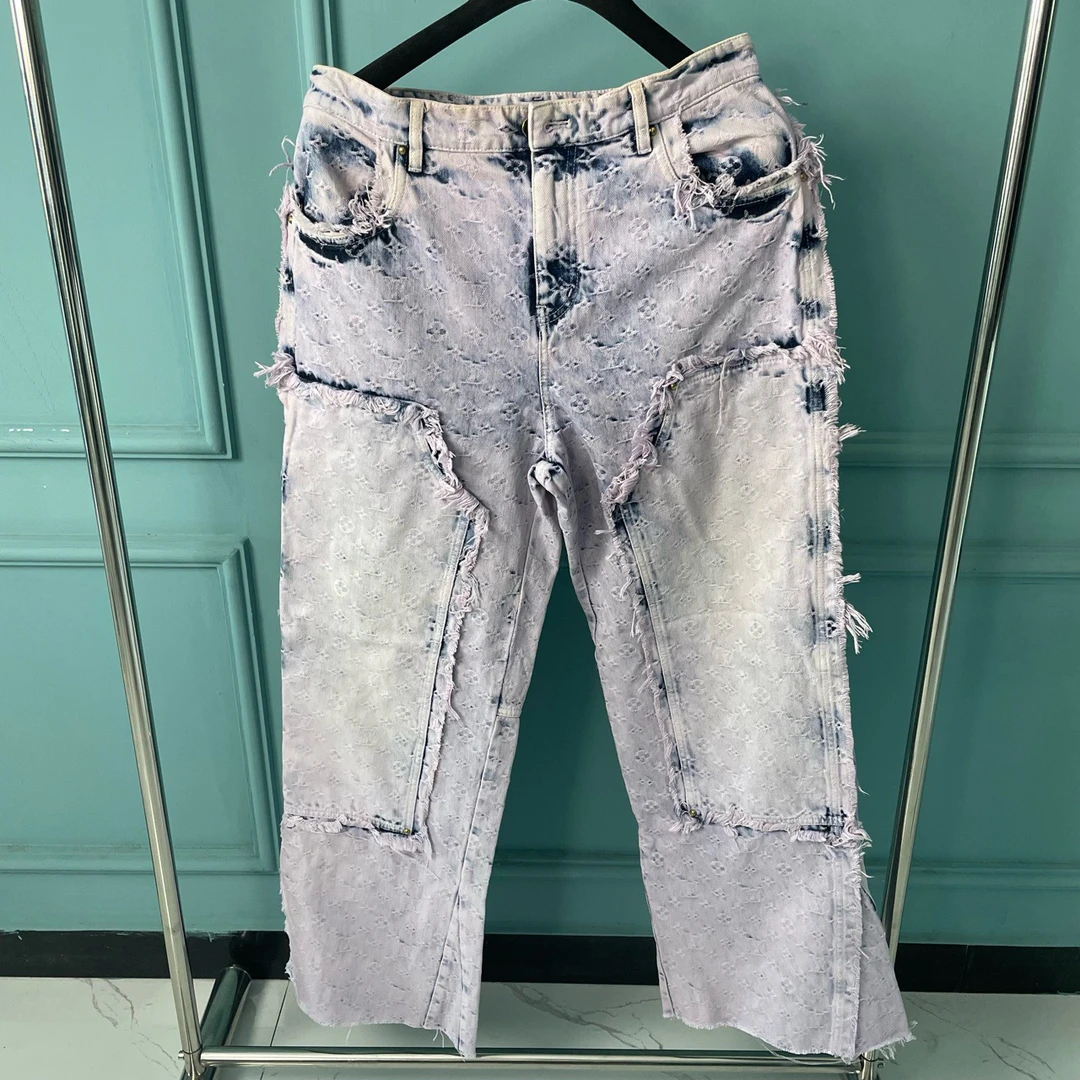 louis vuitton  白紫渲染牛仔裤 破坏款 渲染 尺码30 成色98新