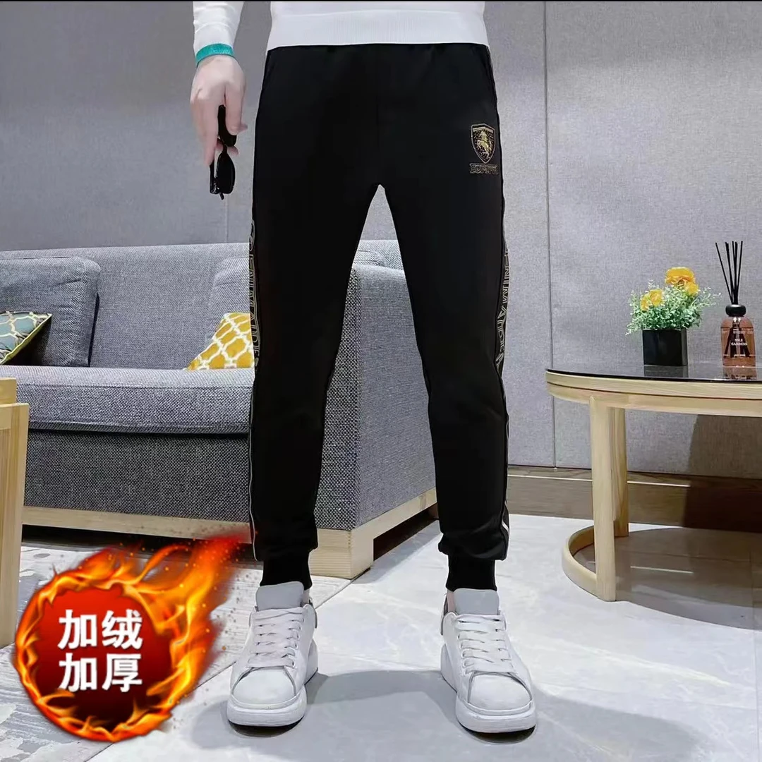 2023男士新款休闲卫裤刺绣烫钻战马青春时尚休闲百搭男士束脚裤帅
