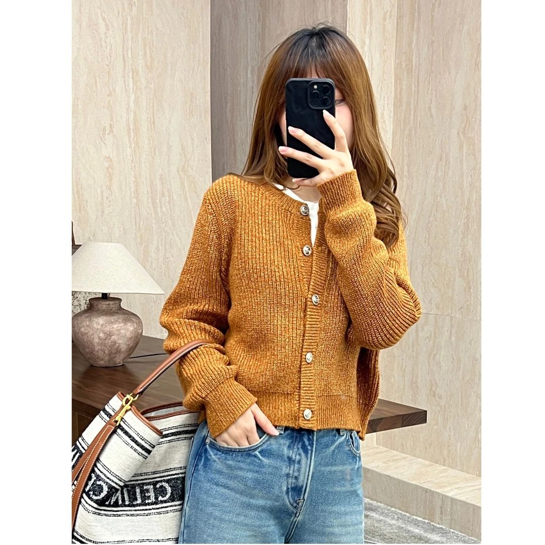 【星空开衫】小香风气质长袖短款时尚复古宽松冬针织开衫