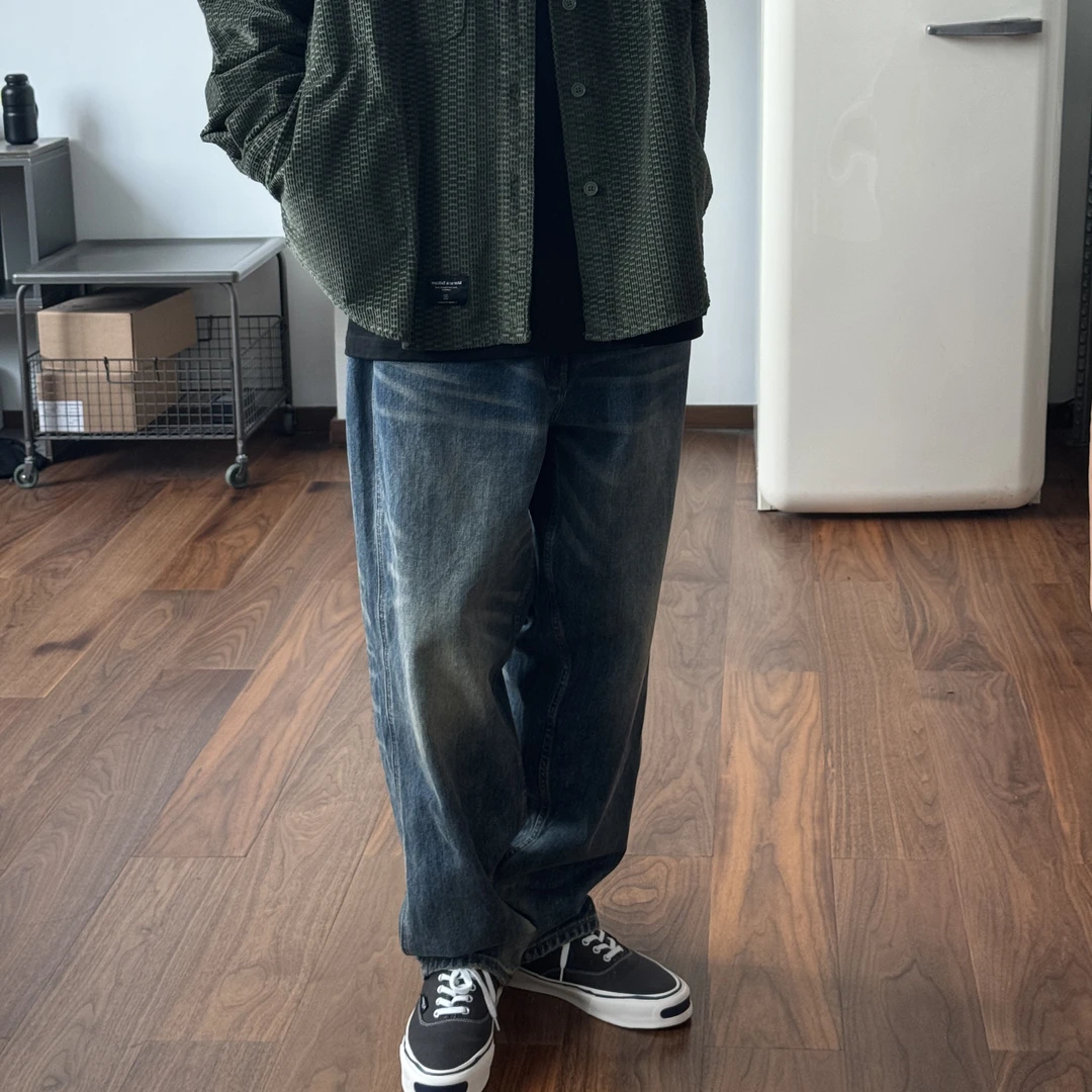 【牛仔裤】15盎司 日潮 直筒复古百搭潮牌休闲裤牛仔裤