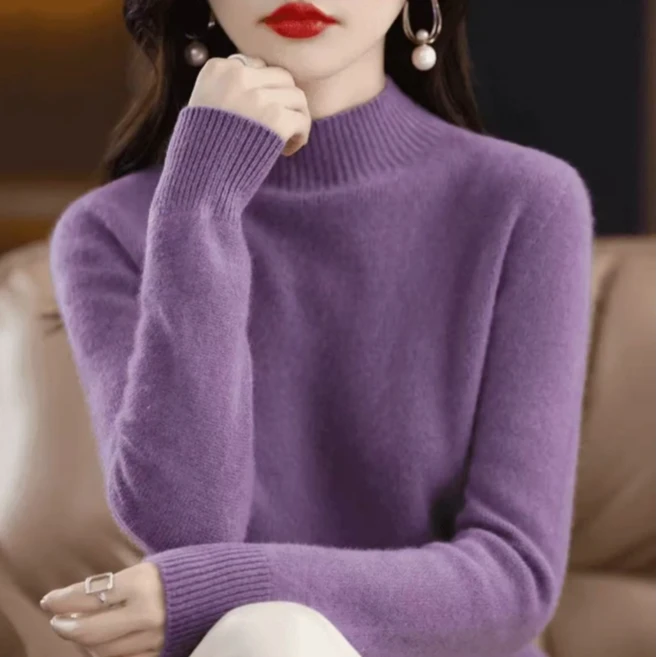 一线成衣半高领针织衫女