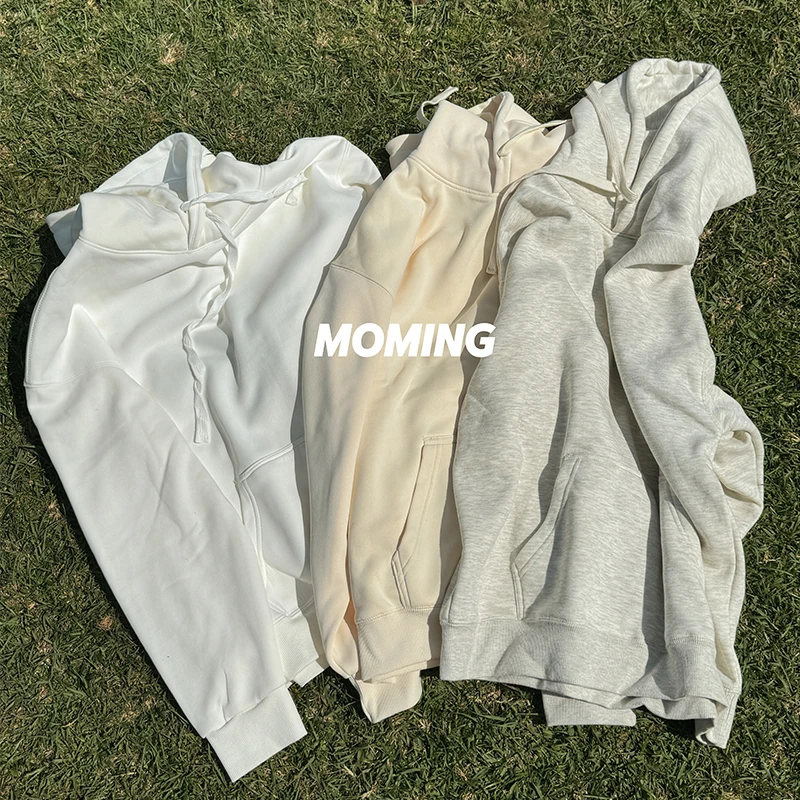 MOMING惊喜福利 美式重工高克重加厚加绒连帽卫衣
