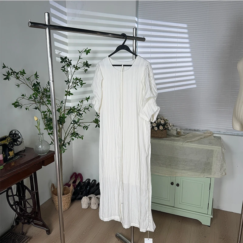 MOMING夏季新品  气质百搭春夏显瘦纯色宽松连衣裙（配腰带）