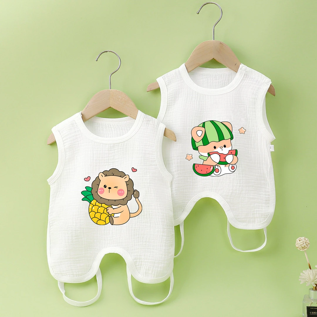 新生婴儿护肚半背衣夏天男女宝宝夏季薄款连腿肚兜肩开防着凉护肚