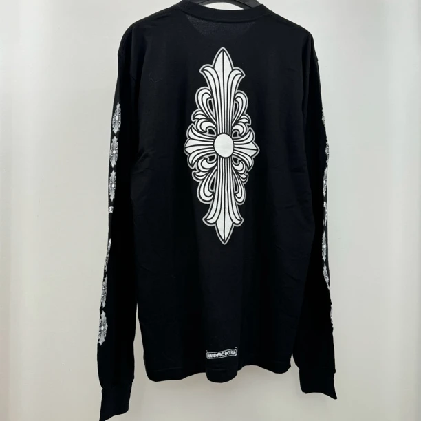 全新未使用Chrome Hearts 克罗心背后十字花花臂黑色长袖潮流轻奢