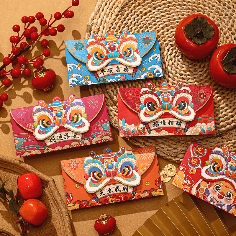 龙年红包2024新款利是封新年春节国潮创意醒狮生肖压岁包拜年红包