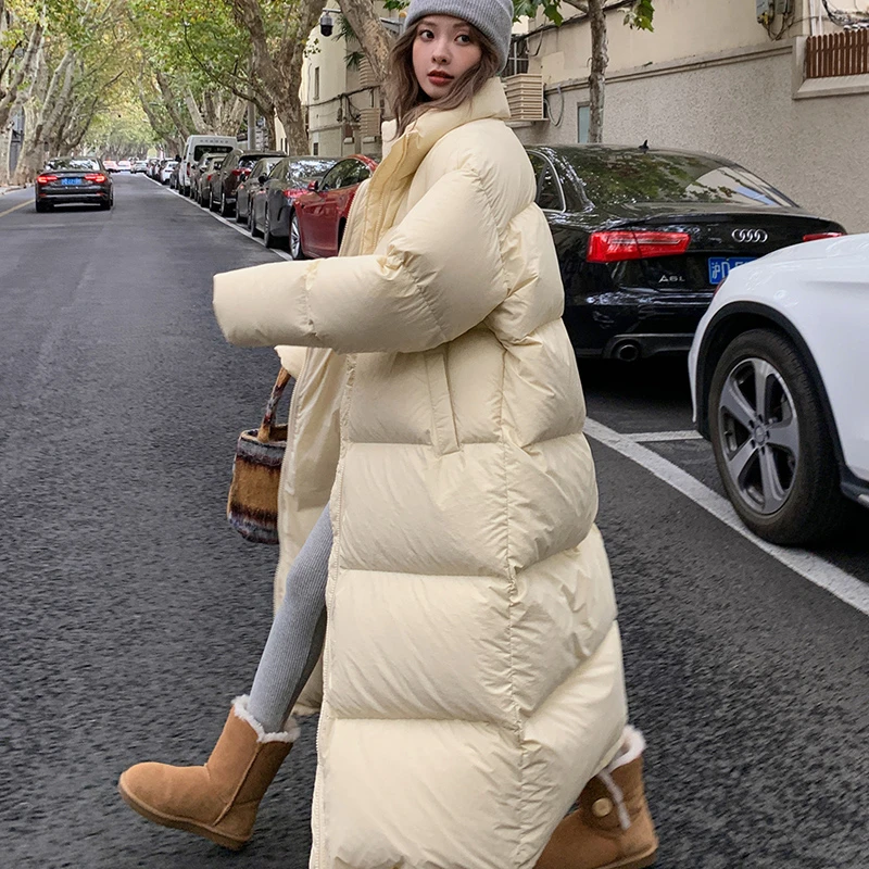 2025年冬季韩版加厚羽绒棉服女宽松外套大被子过膝棉衣中长款棉袄