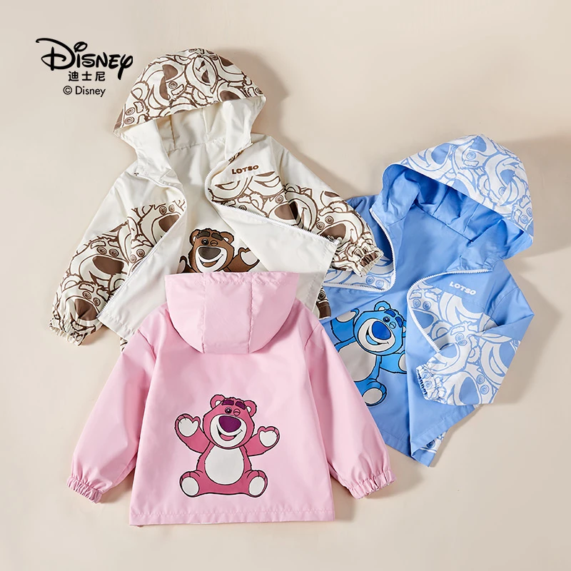 Disney/迪士尼双面穿儿童外套新款洋气草莓熊印花休闲时尚春装