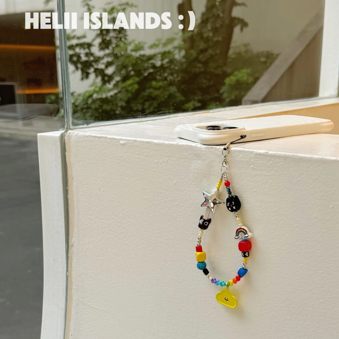 【赫俐群岛】吃定彩虹 - 原创DIY 串珠 手机链 包挂