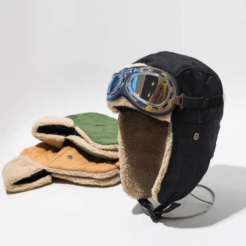 飞行员帽子男女冬季韩版ins加厚保暖骑车护耳防寒风眼镜棉雷锋帽