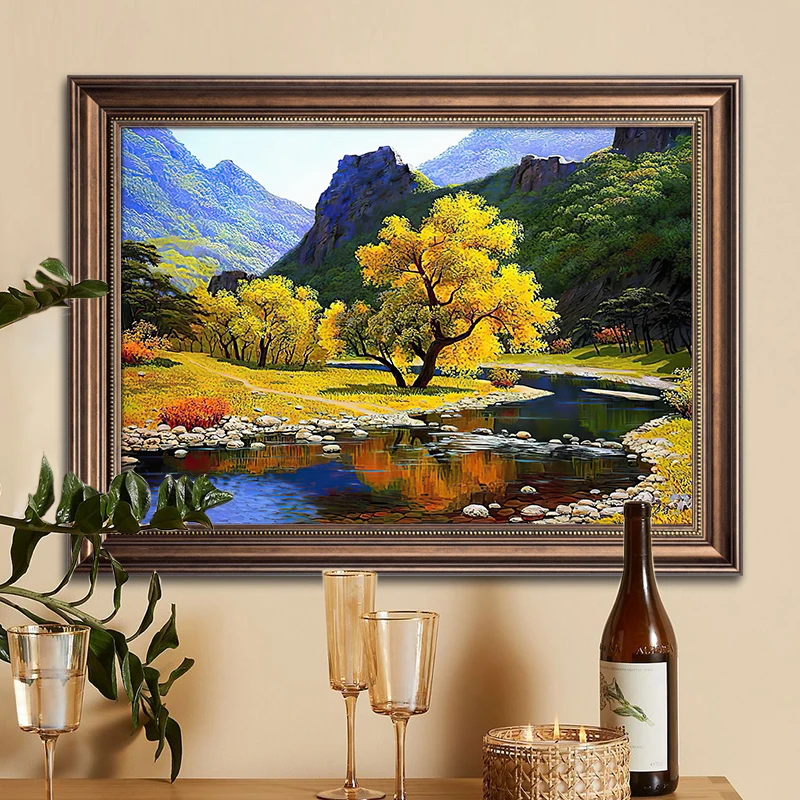 油画客厅挂画大芬油画村装饰画玄关风景过道沙发背景墙挂画美式壁