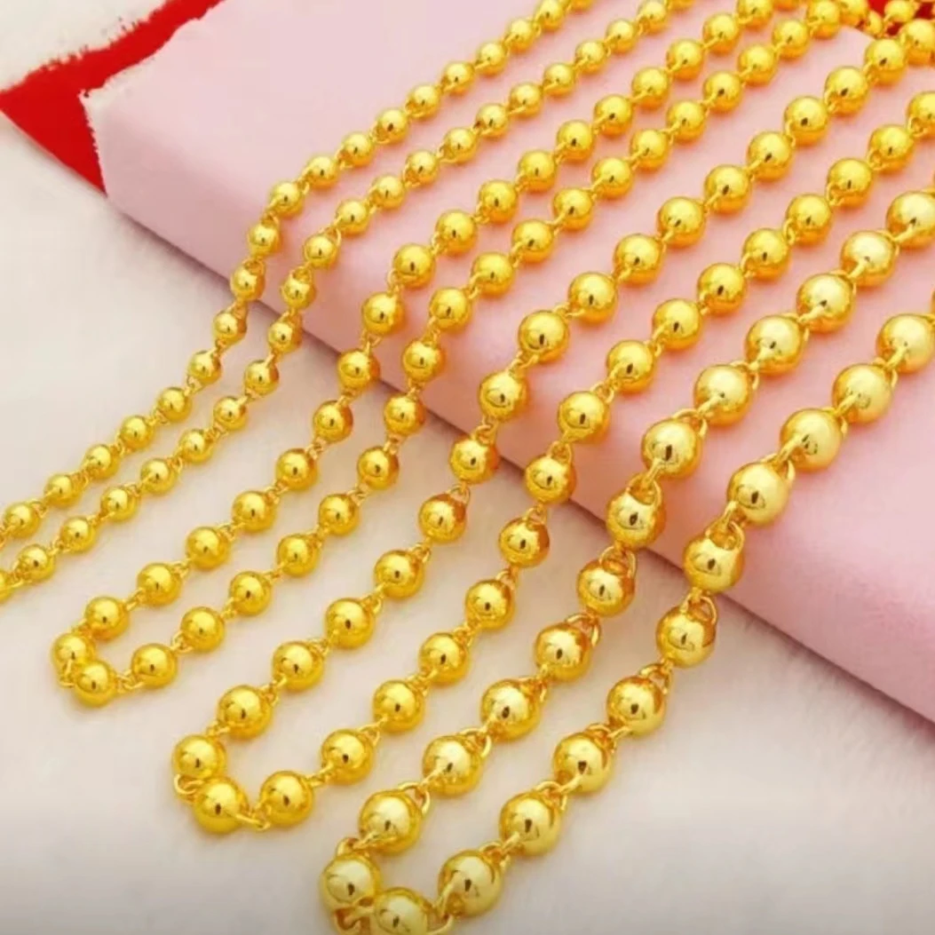 合金项链 《圆珠项链》2024爆款时尚 光面 不掉色 百搭光珠链