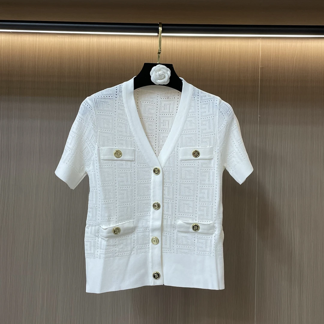 002新中式小香风气质轻奢时尚休闲百搭镂空简约针织衫