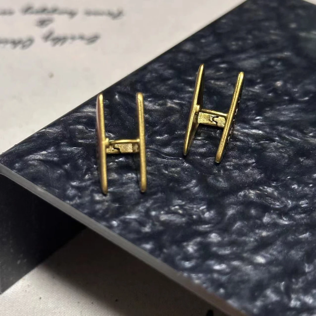 铜合金耳饰 字母三角双面耳扣-66908