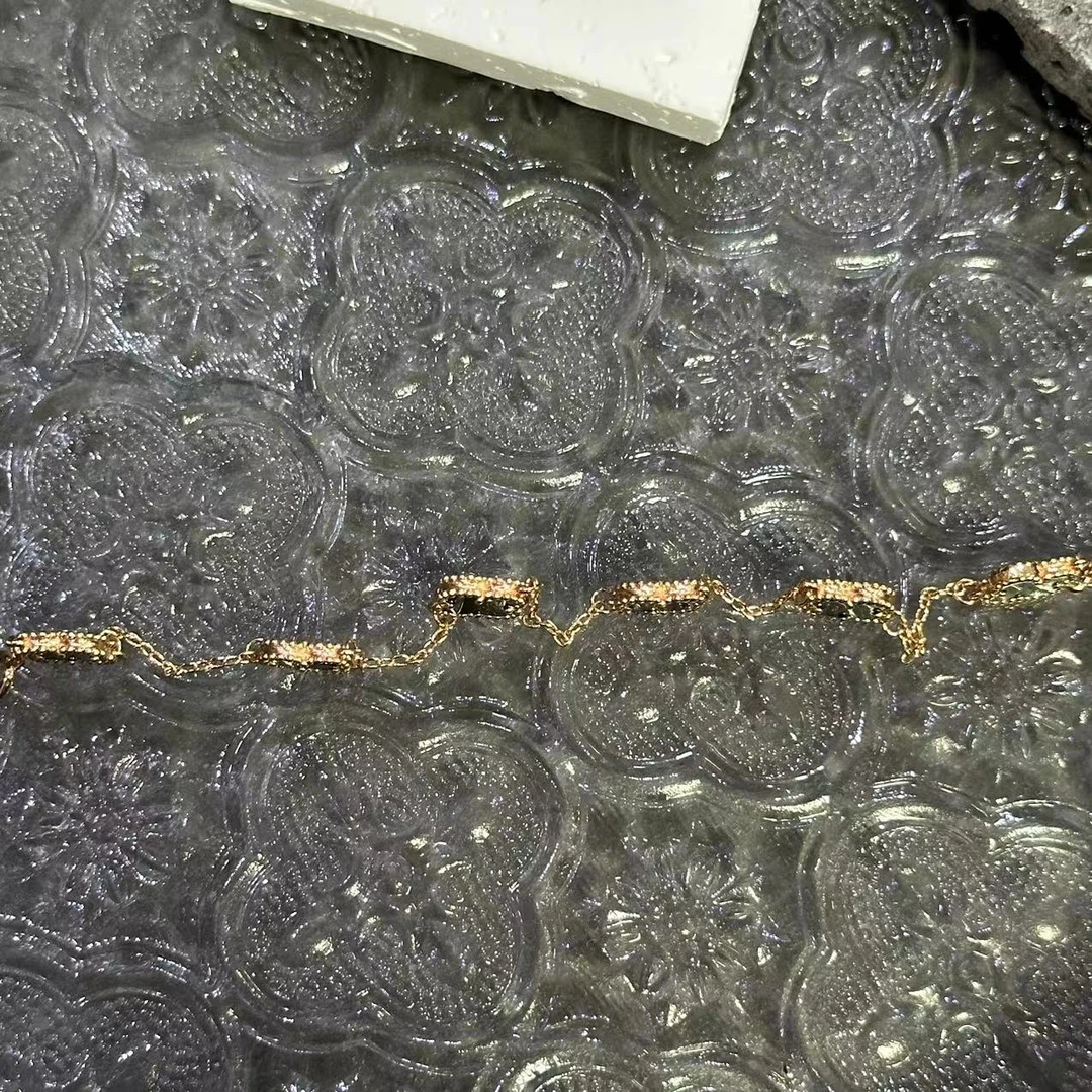 钛钢手链 黑色迷你花花手链-66476