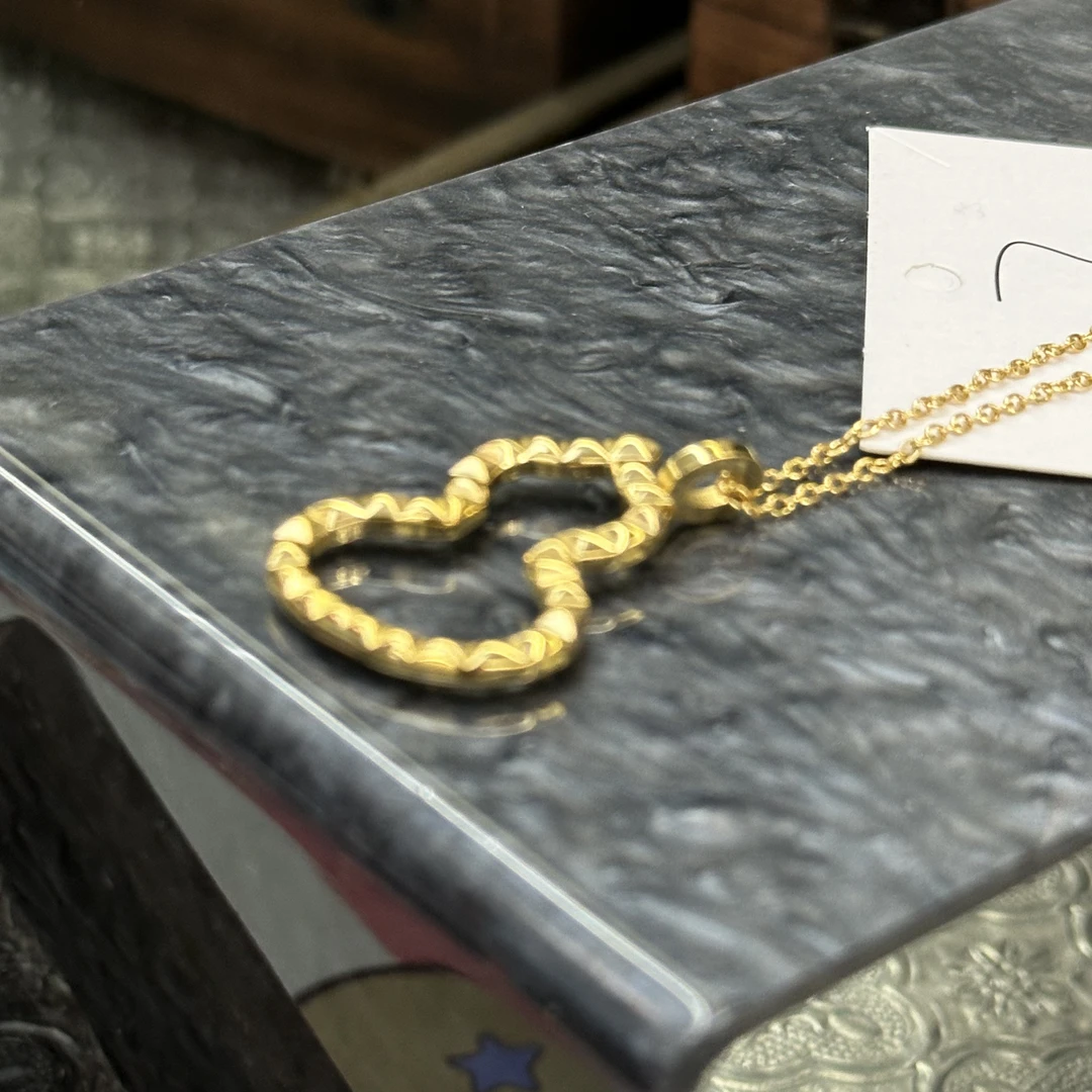 钛钢项链 金色镂空葫芦项链-3725