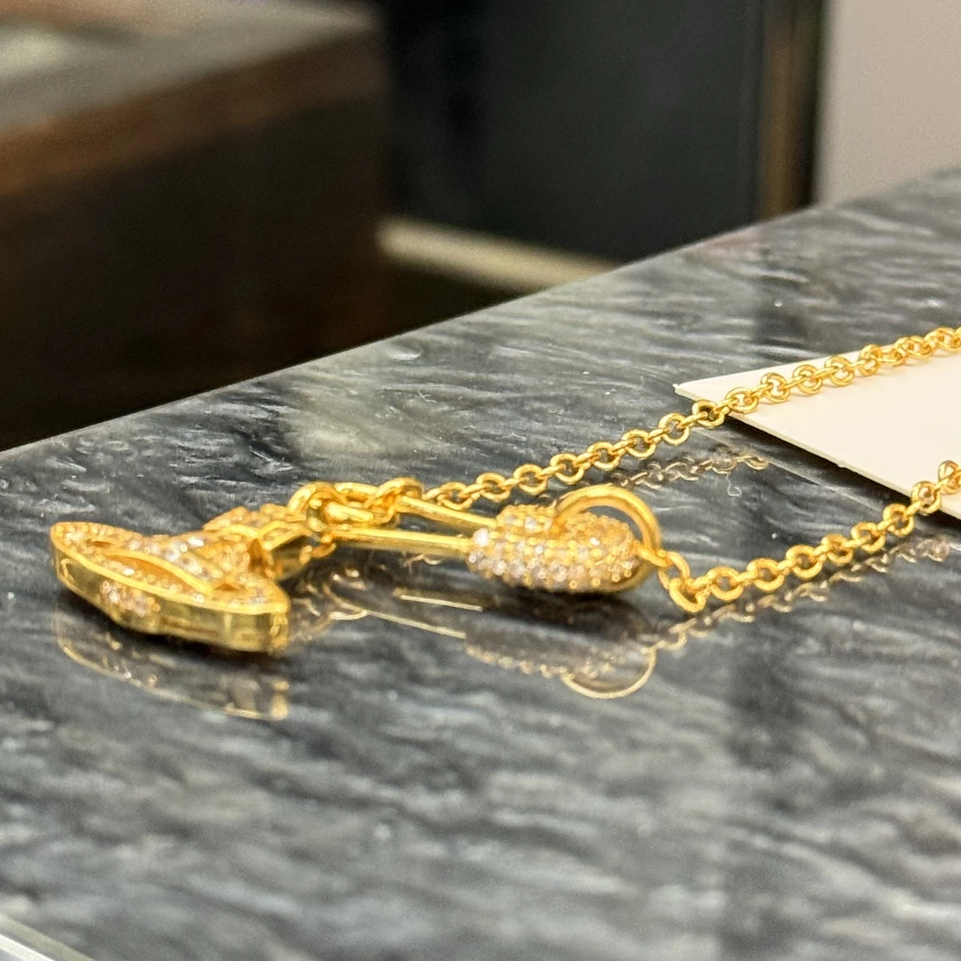 铜合金项链 金色别针时尚项链-66591