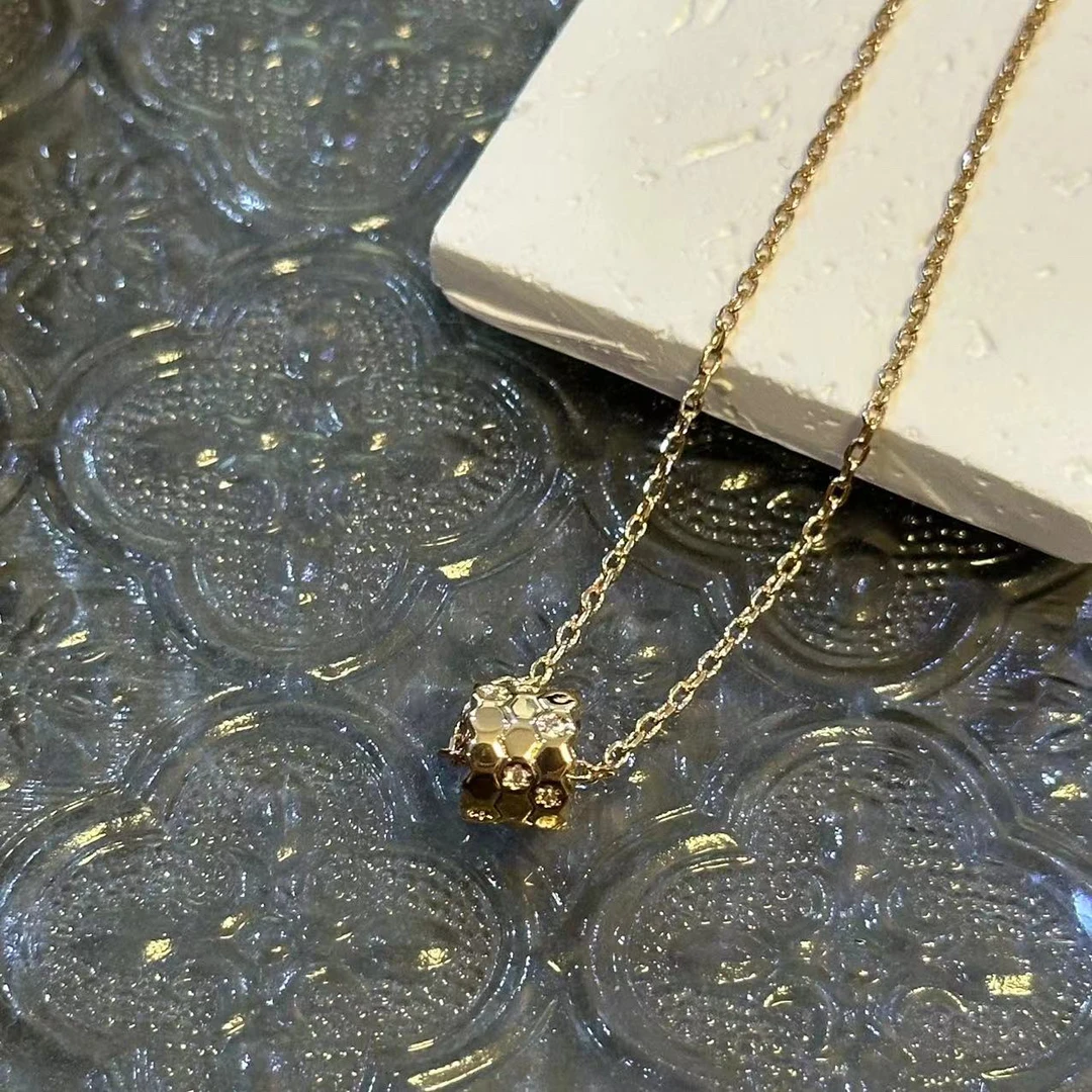 铜合金项链 圆滚形菱格纹项链-66369