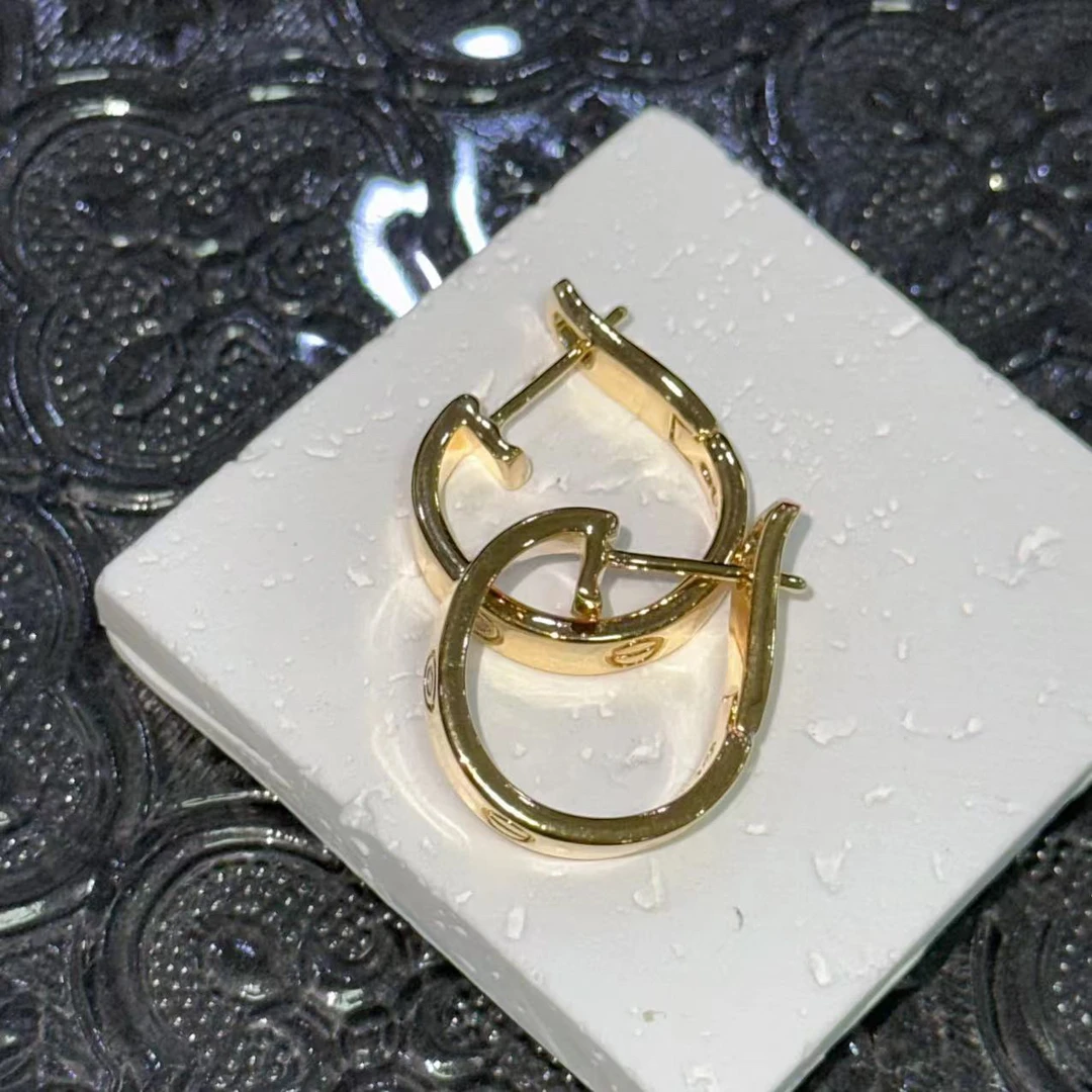 铜合金耳饰 金色时尚大饼耳扣-66617