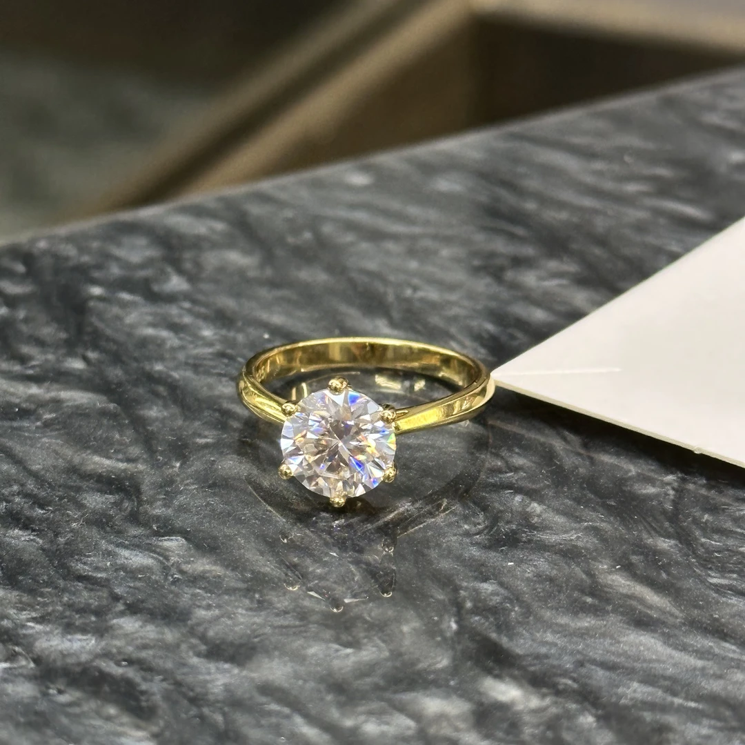 925银莫桑石戒指 2卡高级感戒指-3538